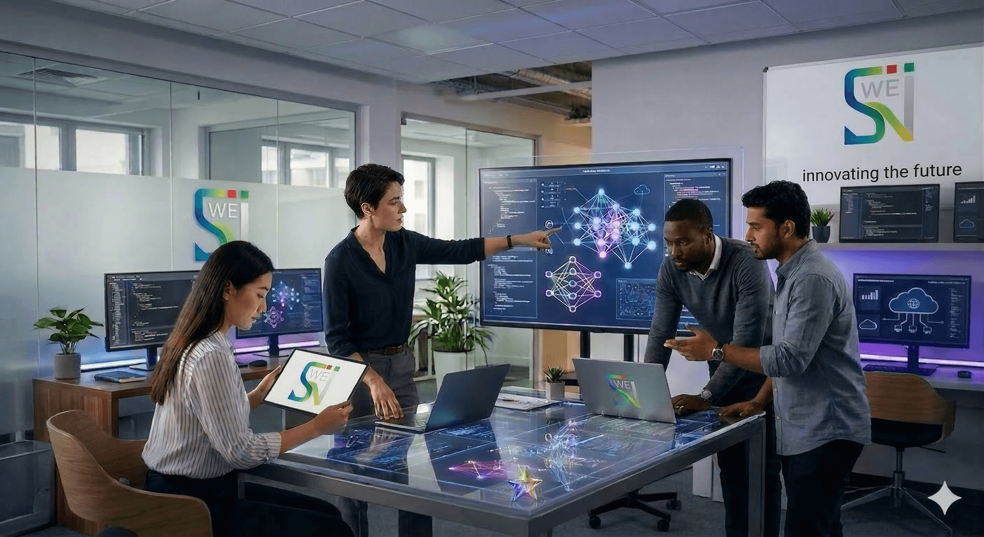 Team of developers working